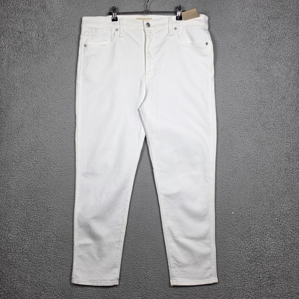 Madewell Jean Womens Size 32 White Stovepipe High Rise Fitted Ankle Length NEW